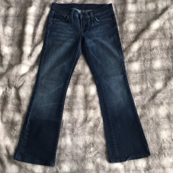 Denim - 7 For All Mankind Dark denim Wide-leg Jeans